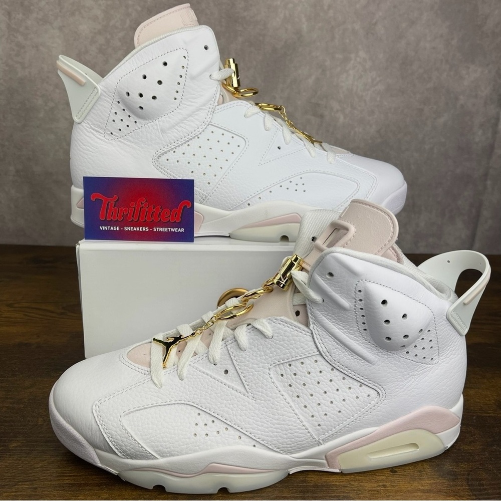 Air Jordan 6 Retro Gold Hoops Size 12 W / 10.5M DH9696-100 Women’s Shoes OG Rare